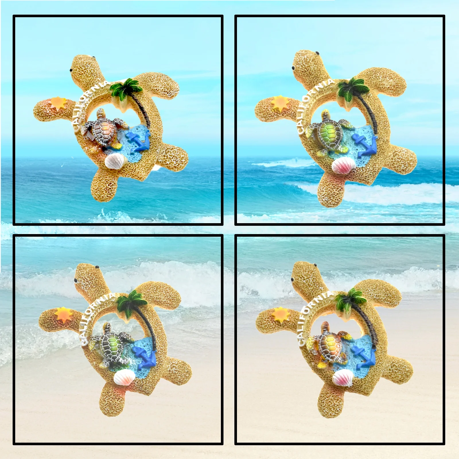 Souvenir Gifts Resin Turtle Fridge Magnet for Home Dec