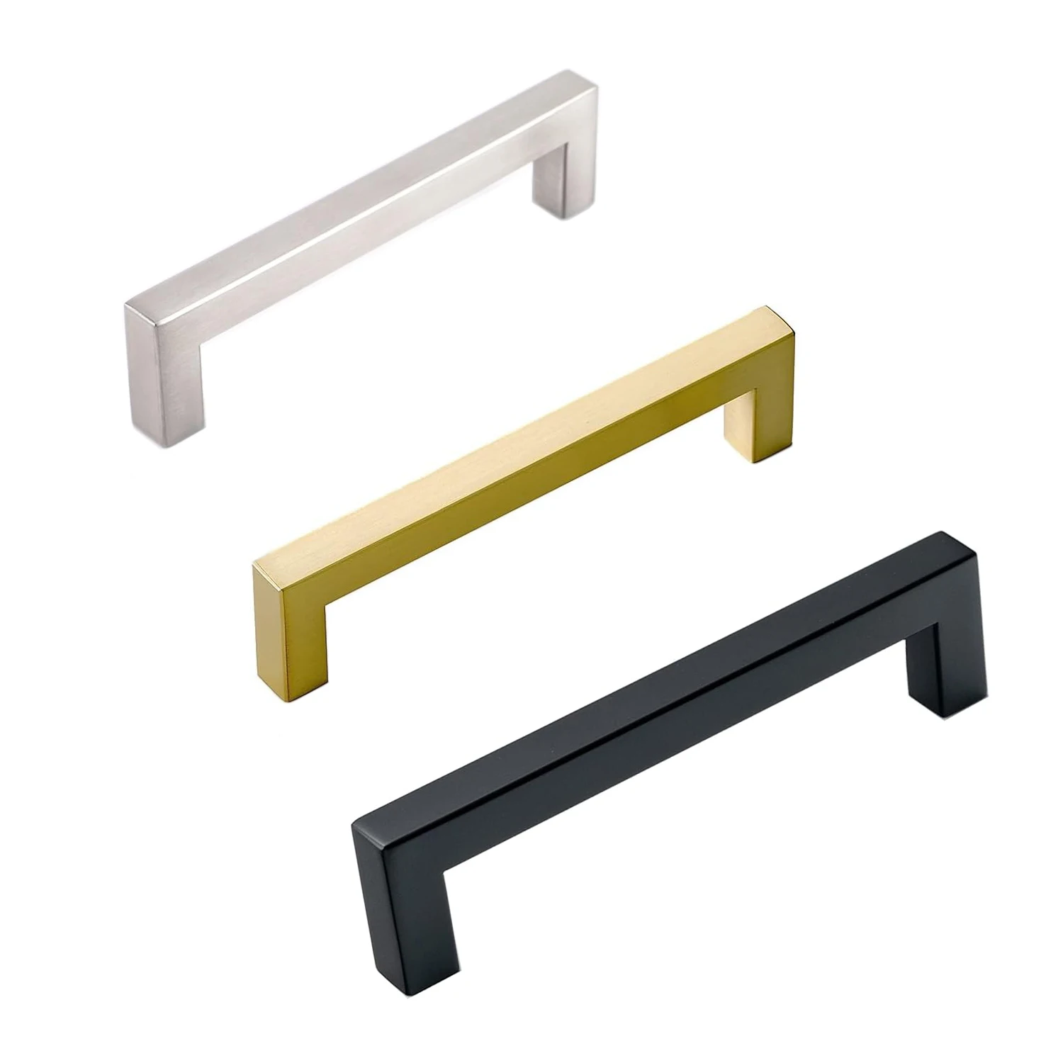 Modern Simplicity Kitchen Furniture Cupboard Stainless Steel Hollow Tube Hardware Drawer Bar Door Pull Square Cabinet Handles