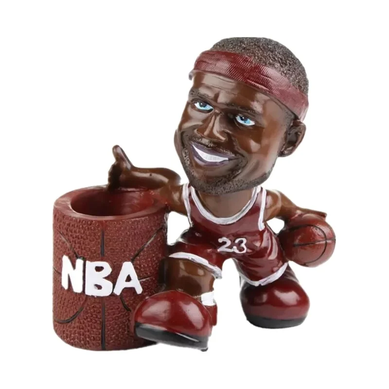 Wholesale Resin Cute Creative Kids Pencil Holder NBA Basketball Star Desk Pen Holder for Friends Gift 2022