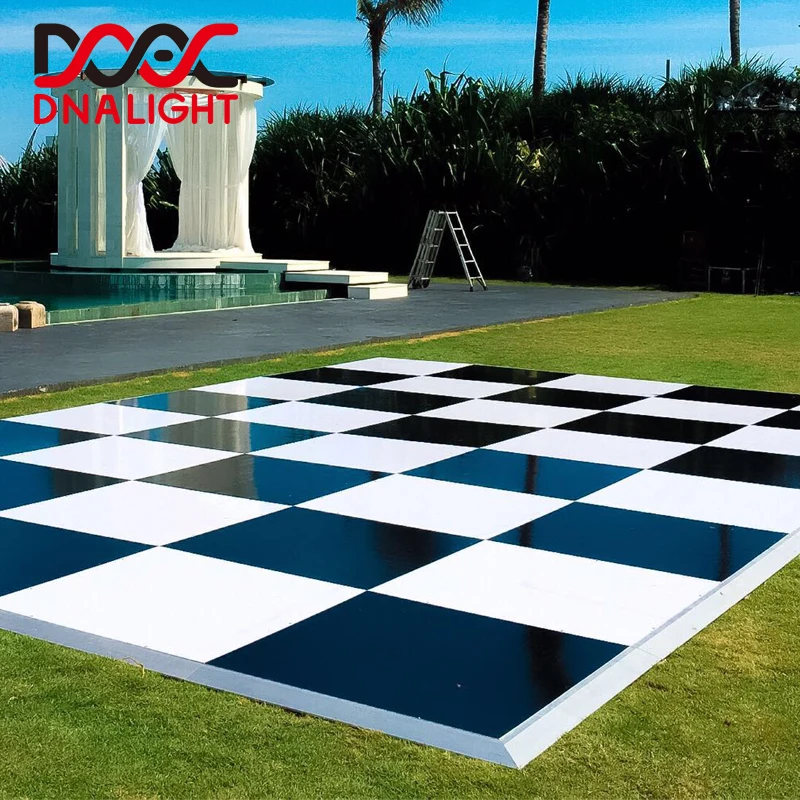 Виниловая бесшовная наклейка, портативная цена, складная круглая уличная ПВХ блестящая белая танцевальная пол для свадебной вечеринки