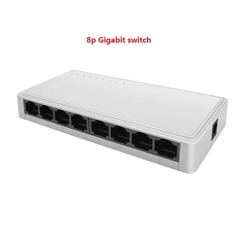 Network Switch 1000Mbps 8-Port Gigabit Desktop Plastic case 8 port 10/100/1000Mbps RJ45 Ports desktop networking switch