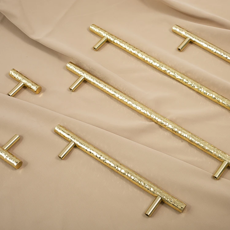 Pure brass hammer handle Nordic high-end closet cabinet door drawer furniture strip handle