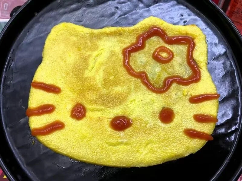 Kitty Cat Cast Iron Frying Pan Cute Cartoon Cat Pot Mini Frying Egg Pan Non-stick Breakfast Pot Fried Egg Mold