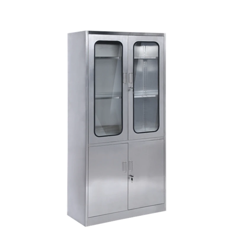 New Design Glass Door Stainless Cupboard For Hospital  Medical Instrument Cabinets