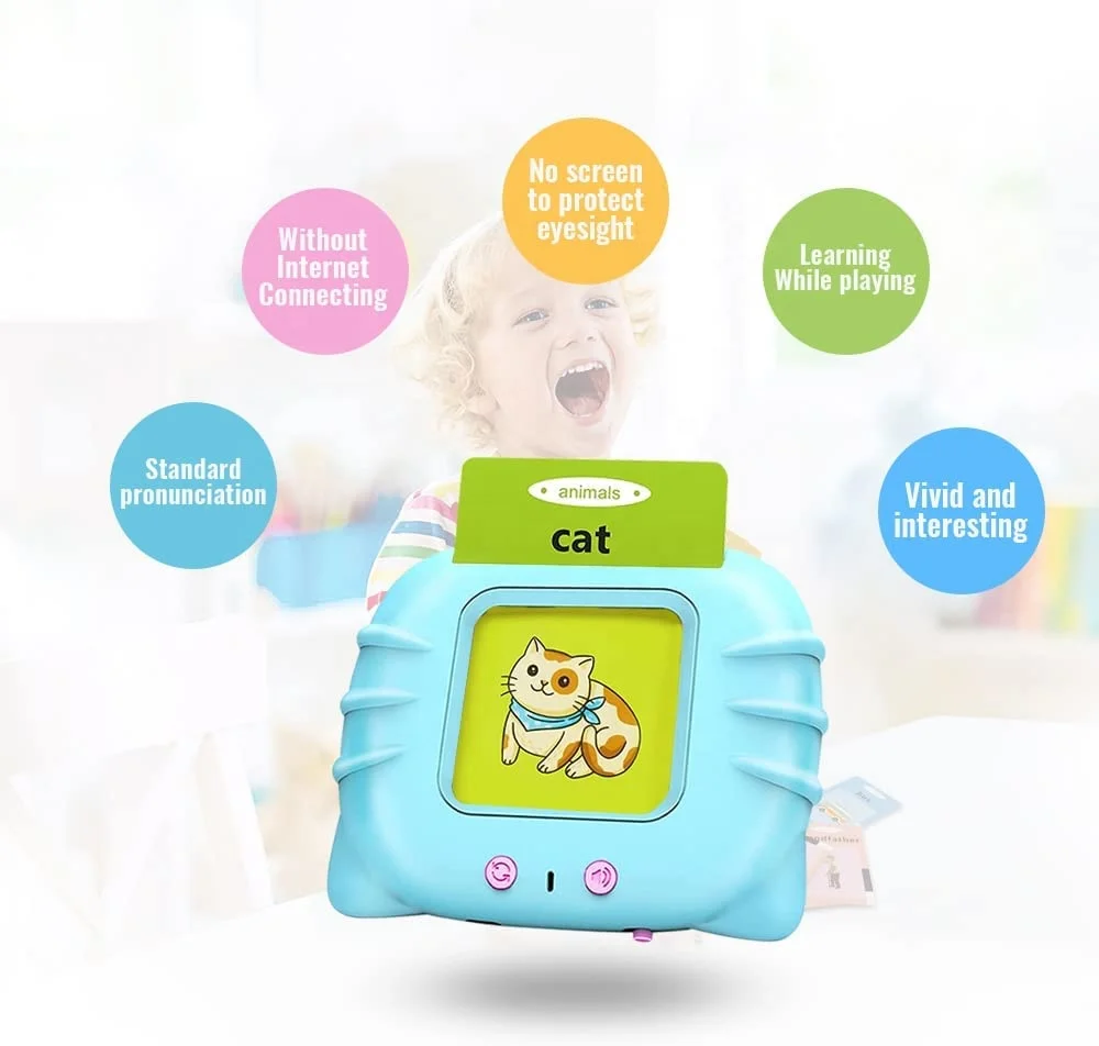 Kids toy Children talking flash cards toy English language Custom logo,language,colors cards talking flash cards CPC Hebrew