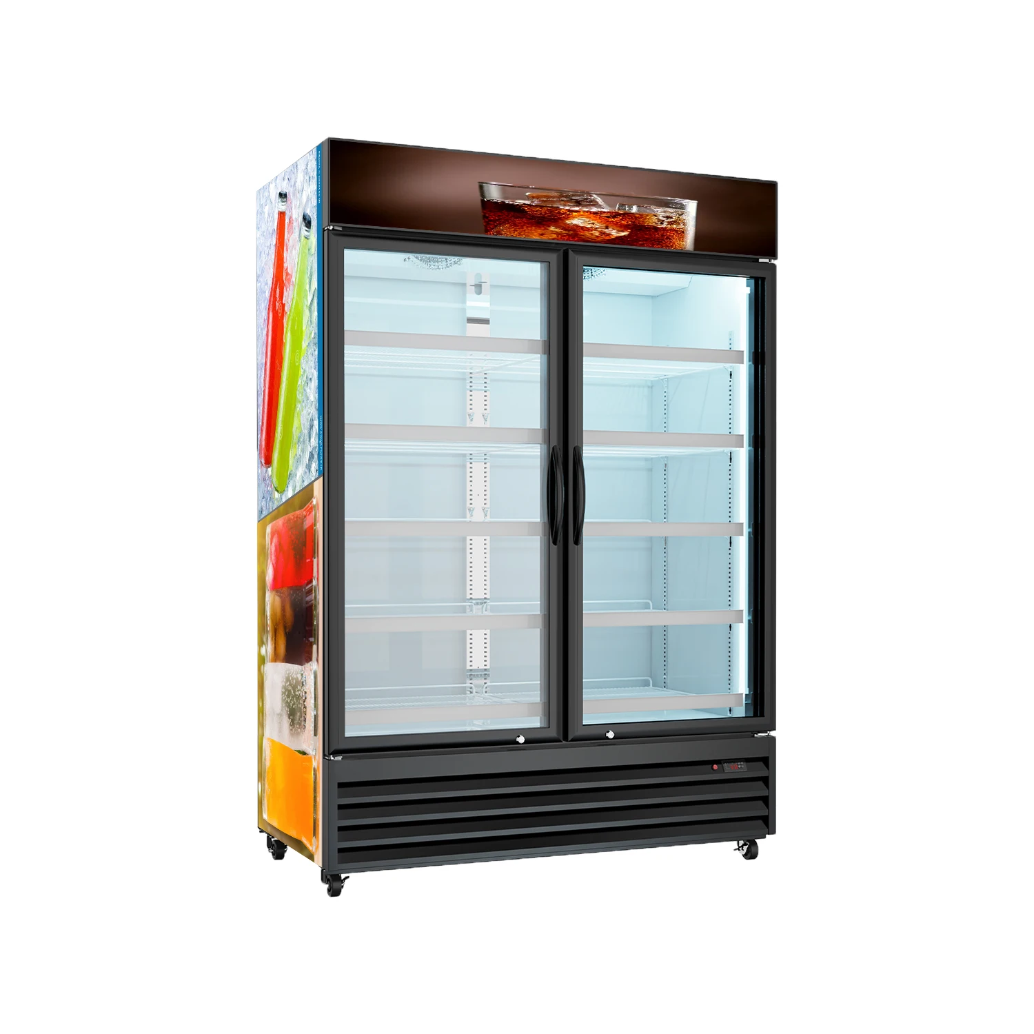 APEX VD-1000 Commercial Hinged Double Glass Door Merchandiser Refrigerator 35.3 cu.ft