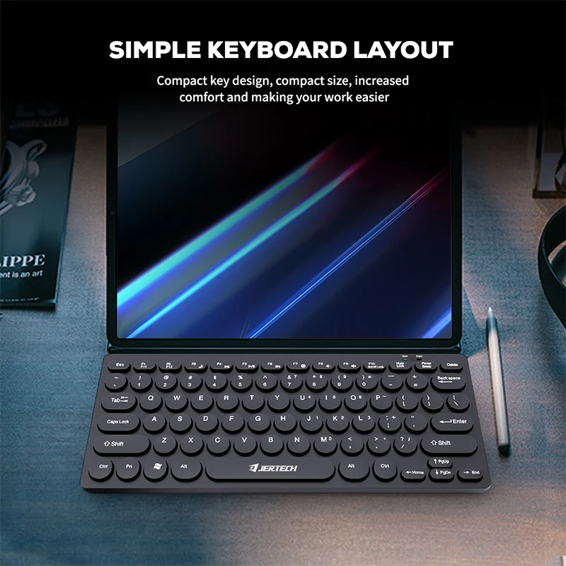 Jertech DK500 Best Seller 2022 Cartoon Blue Spanish Arabic Language Keyboard Office Colorful Wired Mini 60% Keyboards