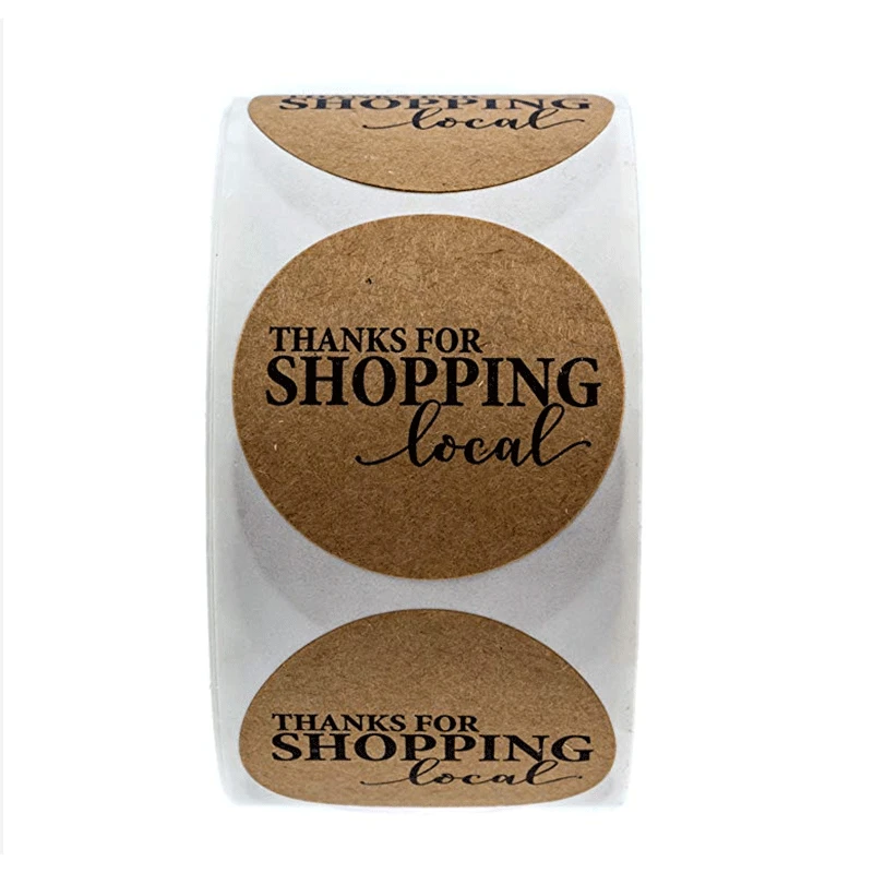 
500pcs/roll custom printing kraft thank you for supporting my small business thank you for your order sticker 
