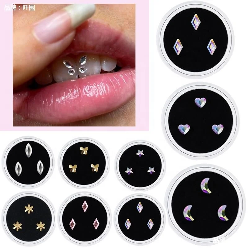 Yantuo Factory Hot Selling Tooth Gems Bling Shaped Crystal Stones Flat-back Non Hot Fix Rhinestone for Tooth High Grade Flatback