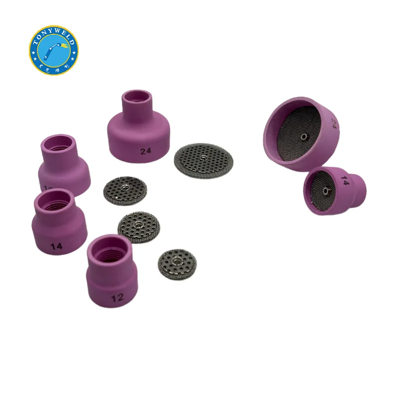 Pink ceramic nozzle 12# 14# 16# 24# with sieve for tig welding torch