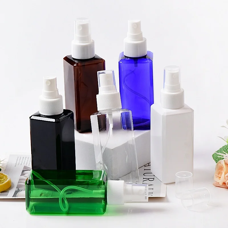PET Plastic Bottle 500ml Trigger Spray Fine Mist Toner Cosmetic Packaging 4oz/120ml 8oz/250ml Square Shampoo Packaging Disc Top