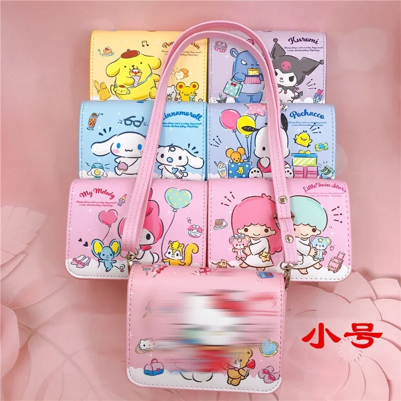 Cartoon Sanrios Crossbody Bags Cinnamorolls Kuromis Melodies Girls Messager Bag Zipper Lanyard Decor Love My Kitties Bags