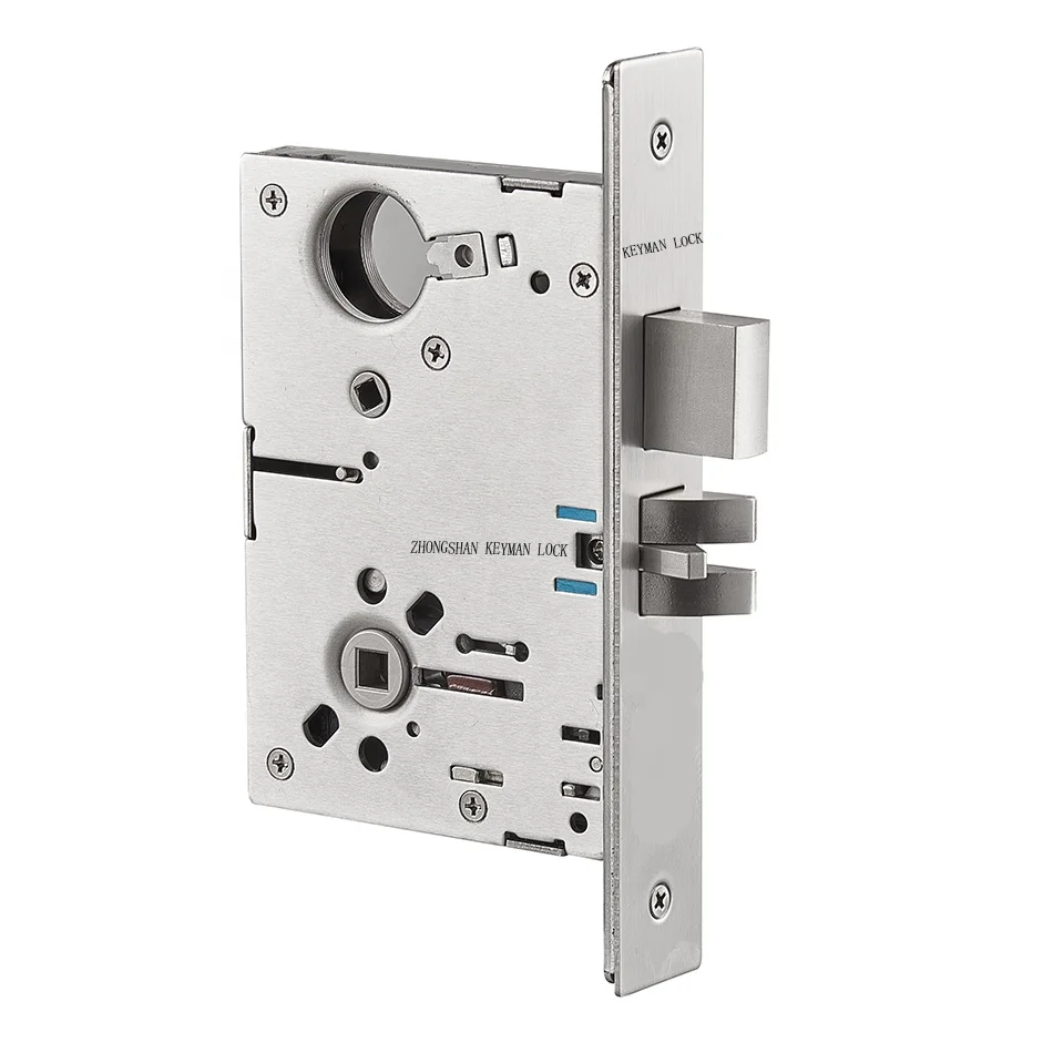 KEYMAN ANSI/BHMA Certificate U.L CUL  Mortise Grade 1 Door Lock For Storeroom Stainless Steel Security Mortise Door Lock Body