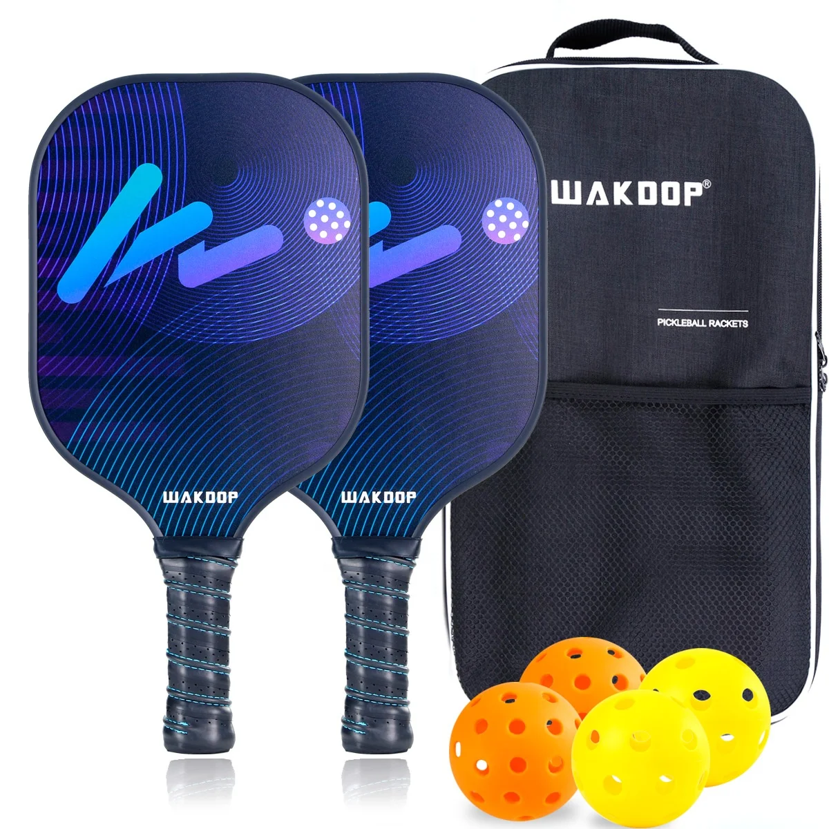 Популярная Теннисная ракетка WAKDOP на заказ, ракетка для пиклбола, ракетка для ракетки для спорта с 4 впитывающими пот мячиками и 1 сумкой