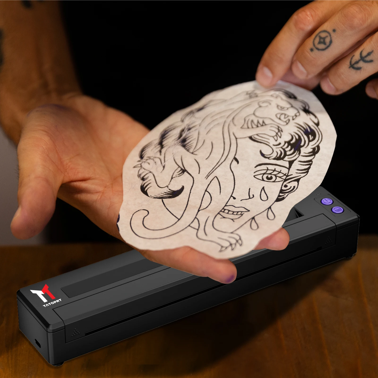 Kissure 2024 Mini Tattoo Printer Thermal Pattern Machine Bluetooth Wireless Printer 2500mAh Rechargeable stencil equipment