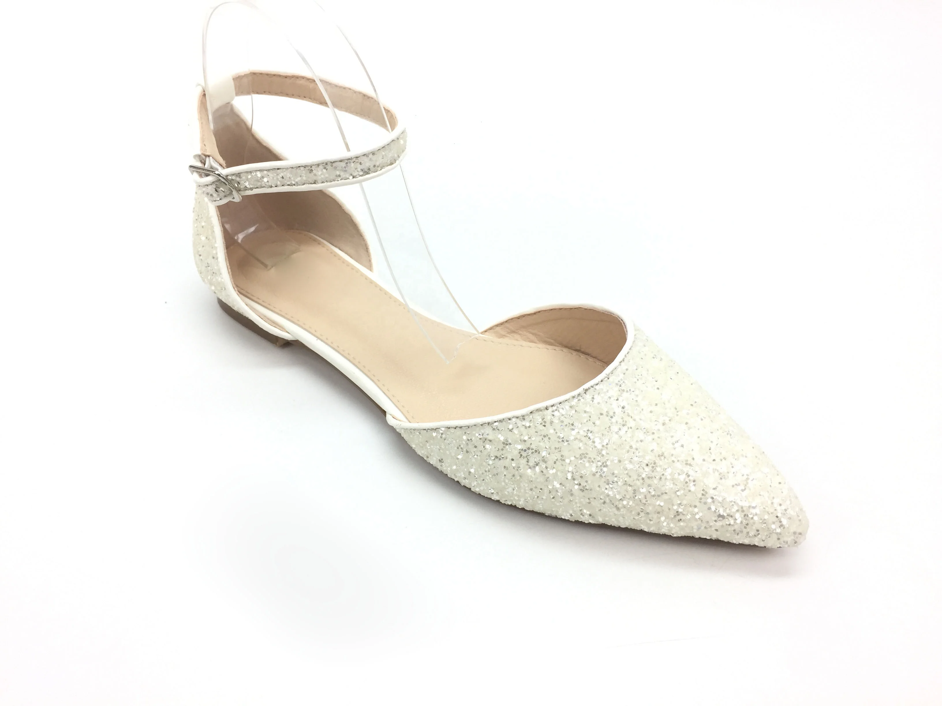 Wedding Party Dress Styles Rock Glitter Flat Lady Shoes Ankle Strap Women Soft pointed toe trendy new sexy shoes