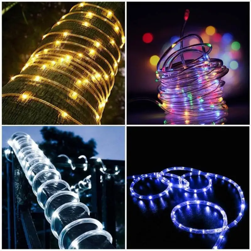 Fence tree wrapped waterproof mini LEDs twinkle garden led rope solar lights outdoor for home pathway Christmas