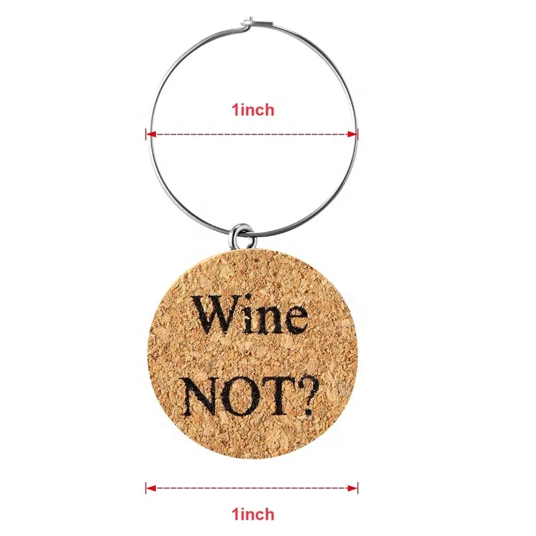 12 Pack cork wine glass charm rings for Party Supplies Wedding Decoration
