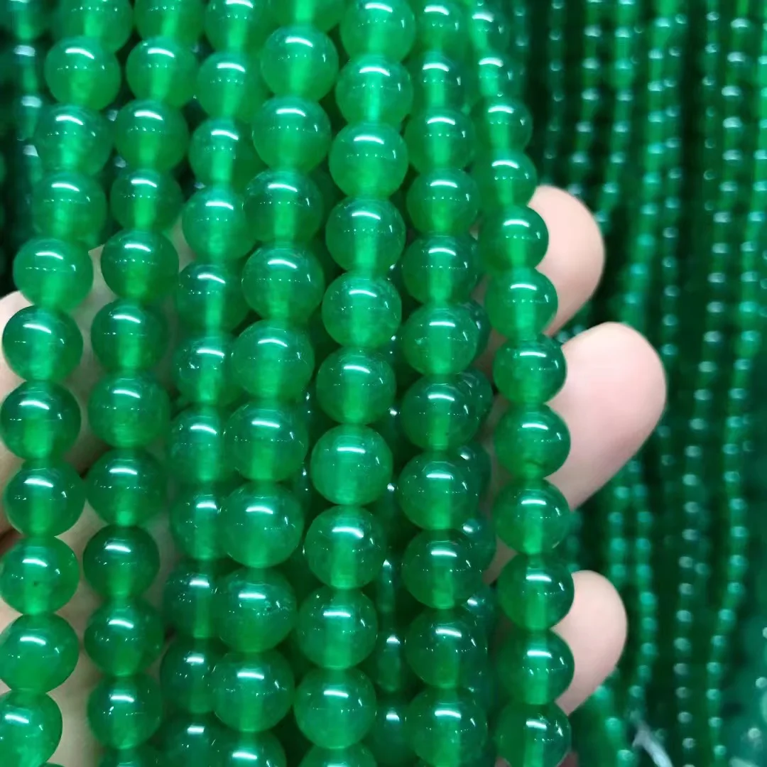 10mm round color dyed green jade gemstone beads