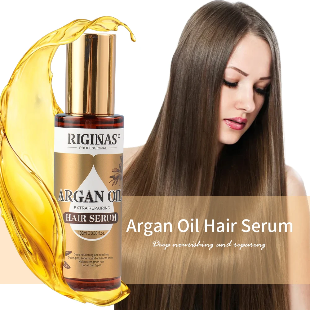 Riginas Private Label Profession Salon Deep Nourishing Organic Argan Oil Repairing Hair Serum