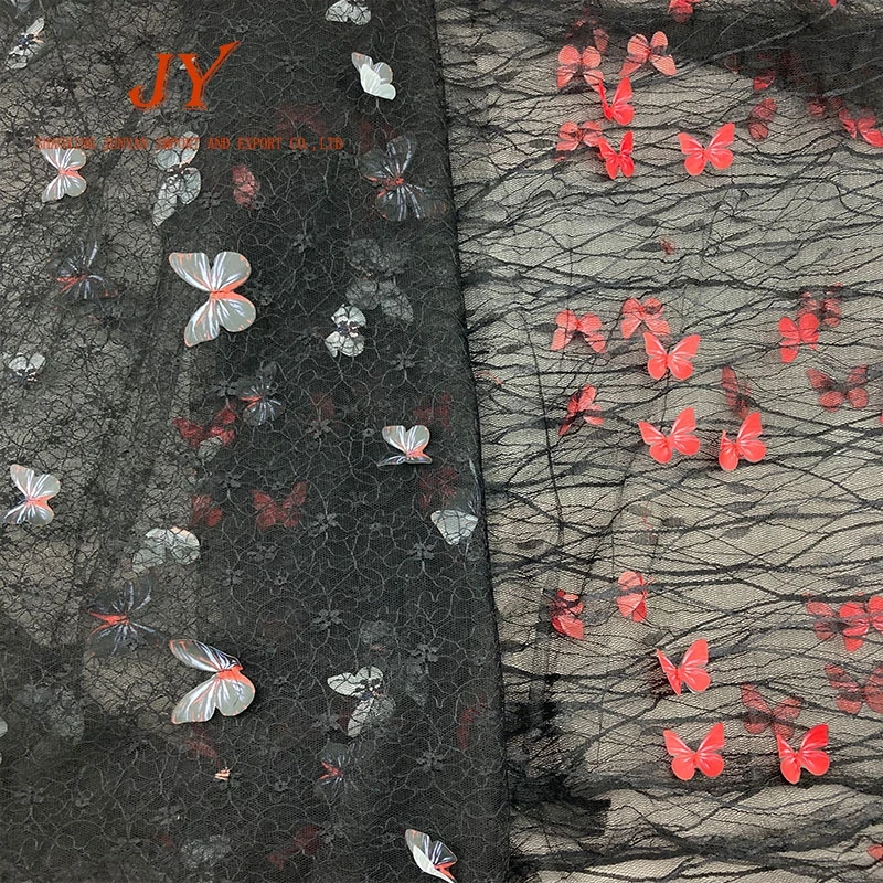 B203, лидер продаж, многоцветное платье-бабочка, французская 3d сетчатая кружевная ткань с вышивкой для занавесок