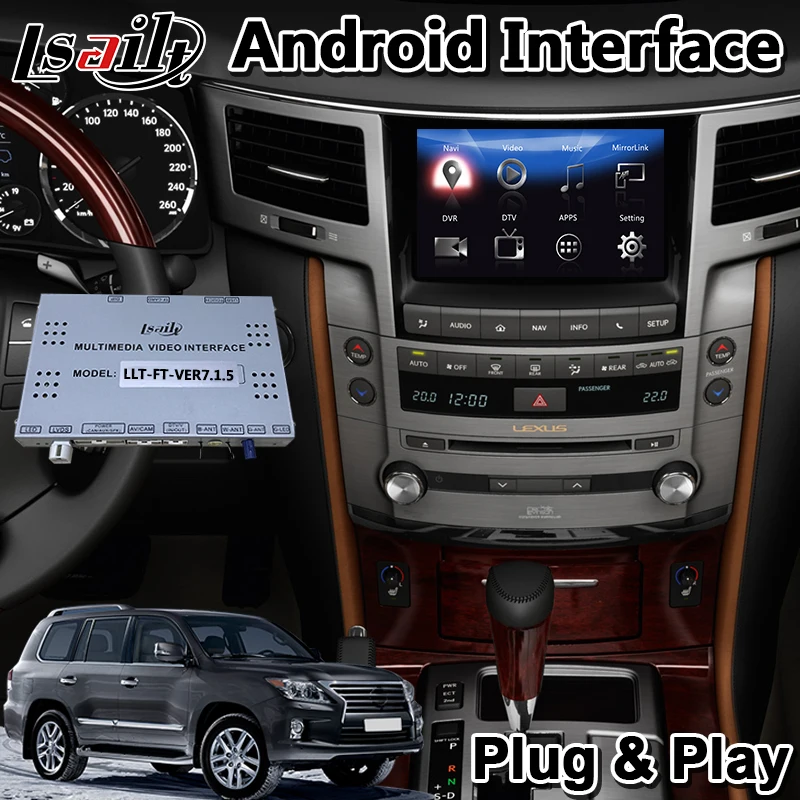  Lsailt Android мультимедийный видеоинтерфейс для Lexus Lx 570 2013-2015 поддержка модели add carplay dongle