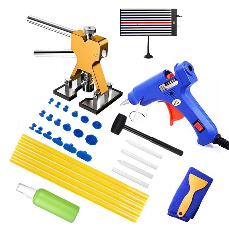 Dent Repair Tools Removal Led Lamp Reflector Light Line Board with Cleaner Spray Glue Adhesive Remover Car Body Dent Lifter Hail