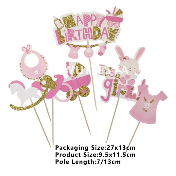 New baby cake topper for boys and girls birthday full moon first birthday party decoration cake topper