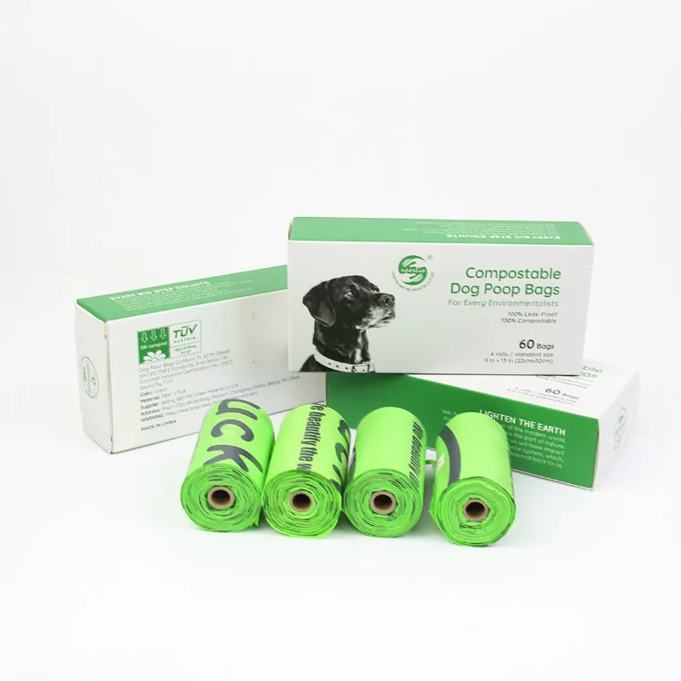 Superbio 100% Biodegradable compostable portable high tensile strength customizable dog poop bag pet waste bags with Ok Compost