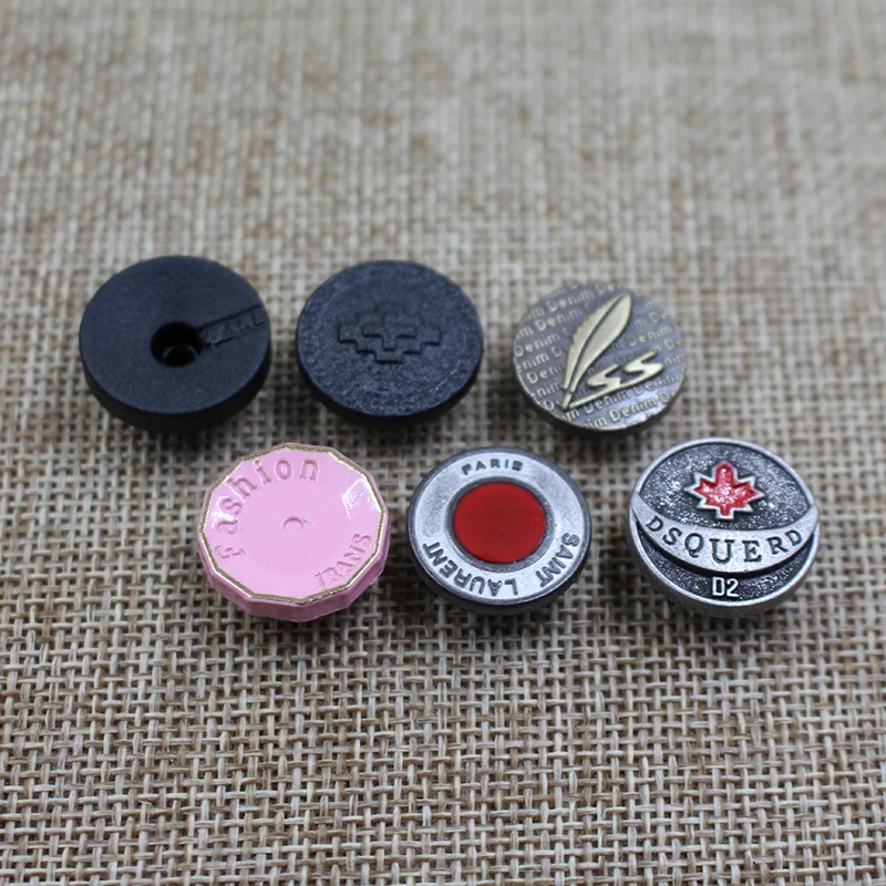 High quality customize logo alloy 18mm metal different types of jeans button for clothing