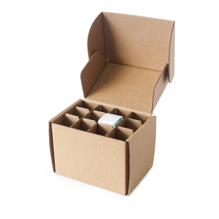 Wholesale Corrugated Paper Die Cut Cardboard Candle Wine Bottle medium large Shipping Box with Inserts Dividers
