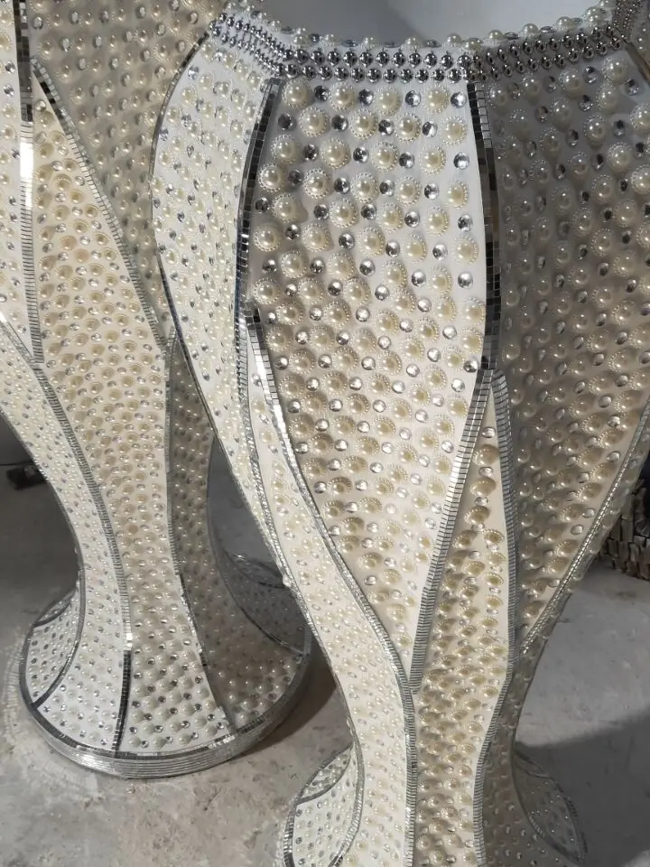 Изысканные Роскошные Алмазные жемчужные украшения ваза из стекловолокна