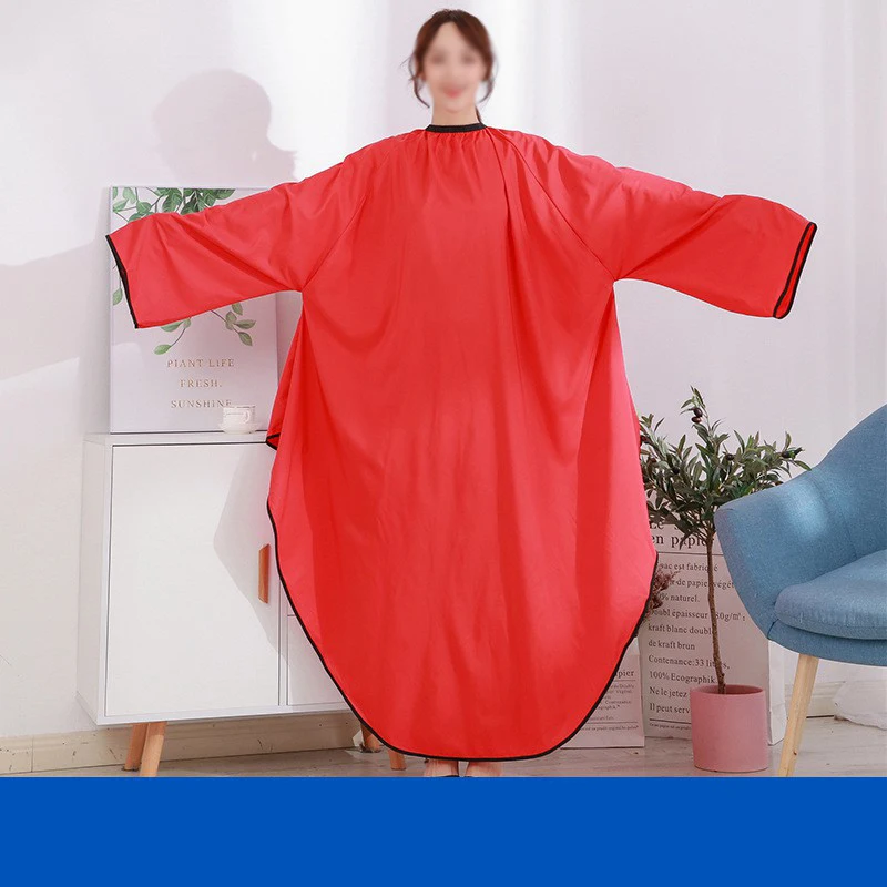 polyester custom logo hair salon makeup haircut gown with snap black barber apron hairdresser capes