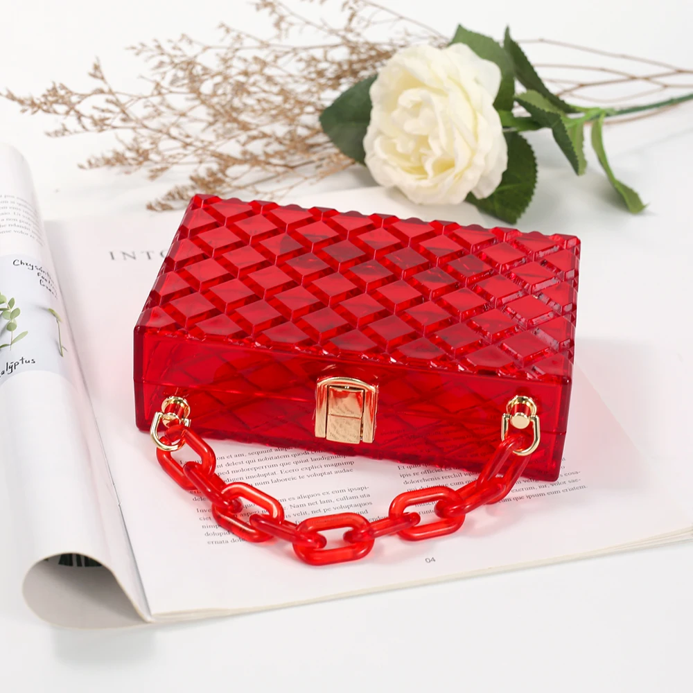  Amazon Summer Style New Transparent Jelly Series Hand Bags Shoulder Chain Women Handbags Ladies Purses
