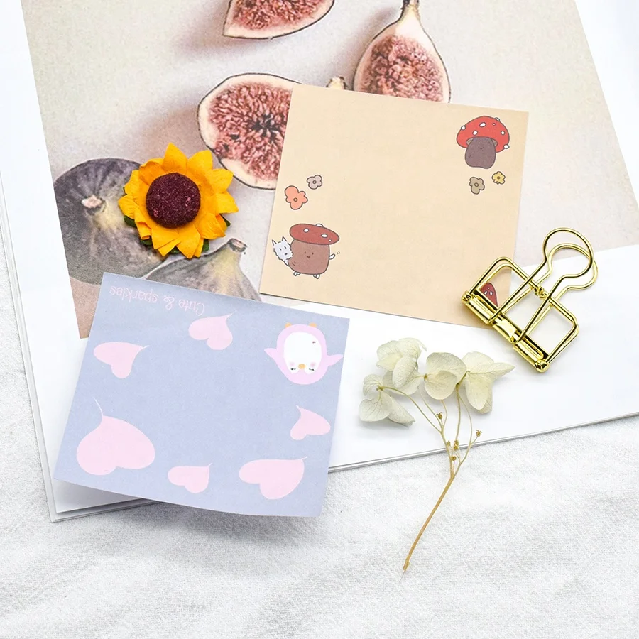 Logo Printed Notepads Custom Memo Pads Stationery School Supplies Marble Sticky Notes