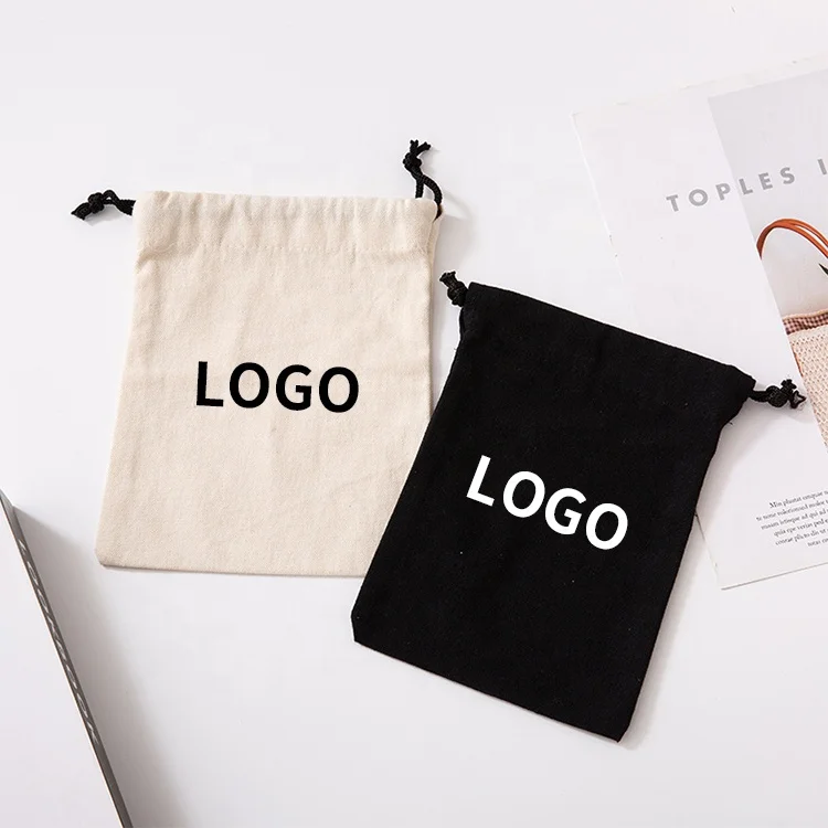 Huahao Wholesale Personalized Recycled Colorful Cloth Canvas Custom Cotton Drawstring Bag Packaging With Logo