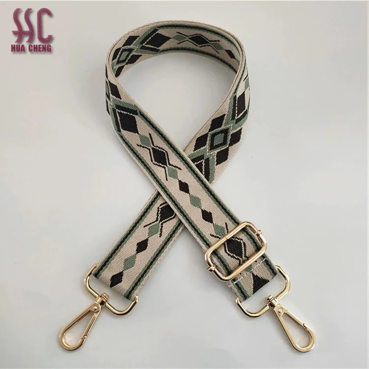 Hot sale adjustable fabric webbing strap wide canvas shoulder bag strap cross body removable bag chain strap