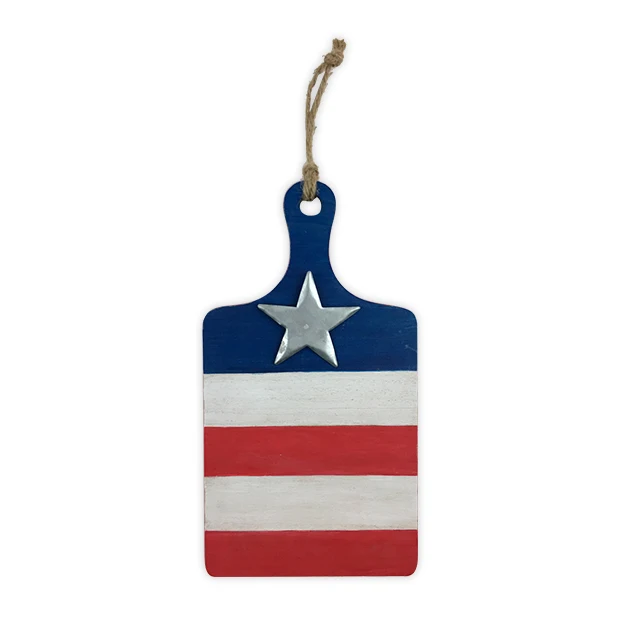 
 Деревянная Декоративная МДФ доска рельефная металлическая звезда с джутовой веревкой на июль четвёртый  