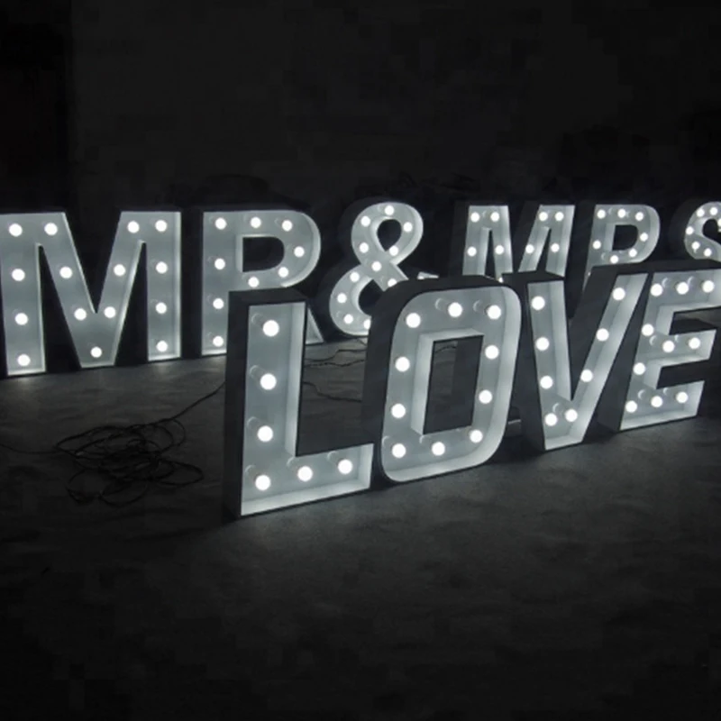  Manufacturer Customized Personalized Waterproof Numbers Sign Led Light Up lights Marquee