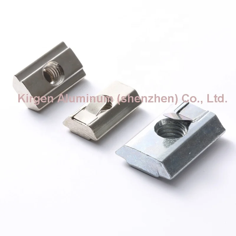 Zinc Plated Carbon Steel M5 M6 M8 Spring Leaf Roll In T Nuts For  3030 Universal Aluminum Profile