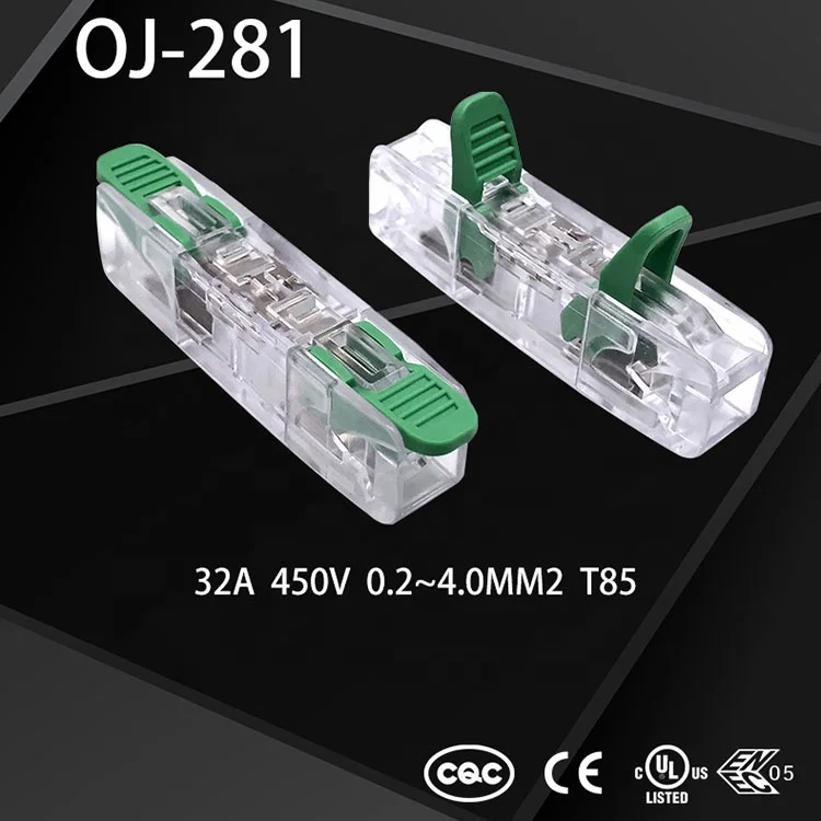 Easy installation one in one out quick cable terminal no screw 32A 4.0 square fast wire connector
