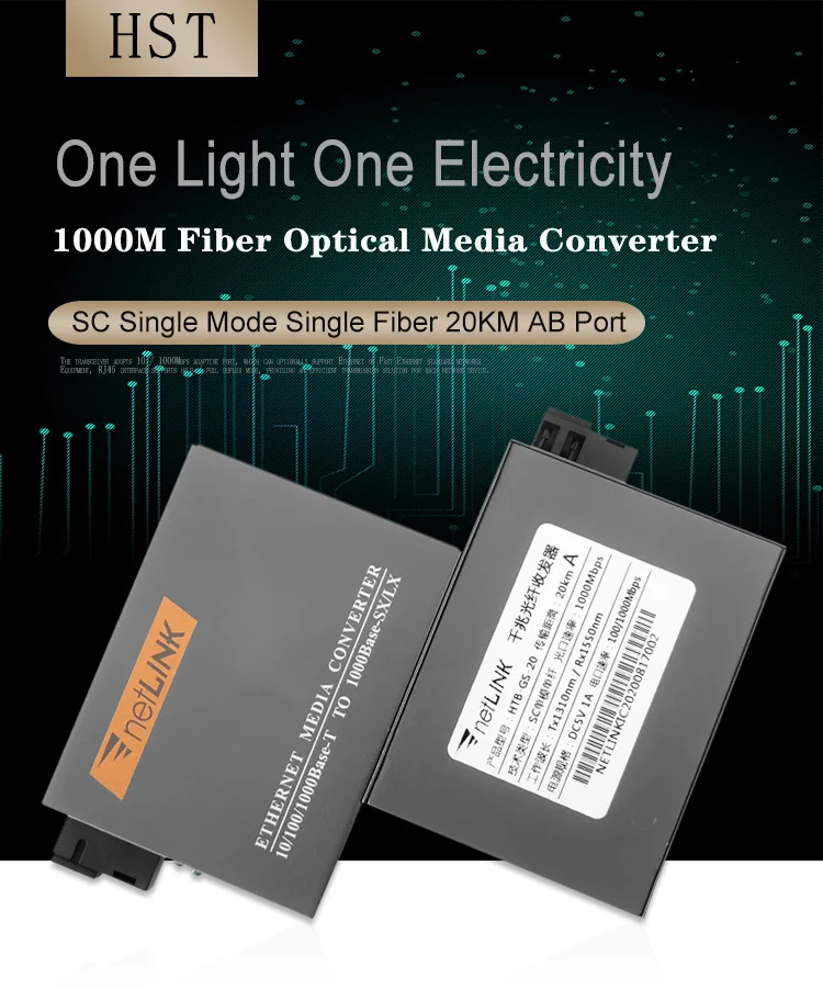 FactoryPrice1000MHTB-GS-03 optic media converter  TX1310/RX1550nm convertidor multimedia20km SC gigabit Fiber OpticEquipment