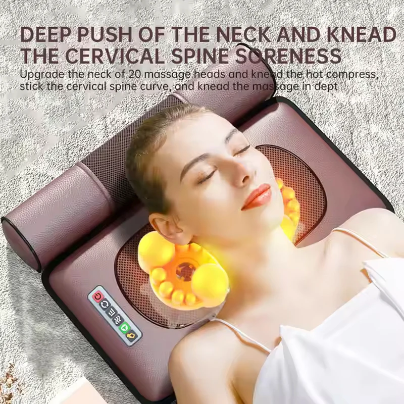 2024 Electric Massage Mattress Full Body Shiatsu Vibrating Heating Massage Mat For Relaxing Massager