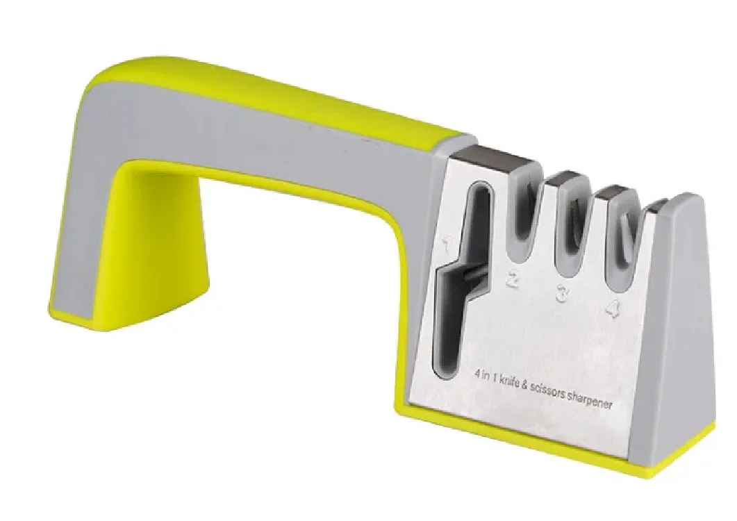 2024Multifunction Kitchen Knife Sharpener 4 in 1 Sharp Knives and Scissor Sharpener 4 Stages Professional Manual Sharpening Tool
