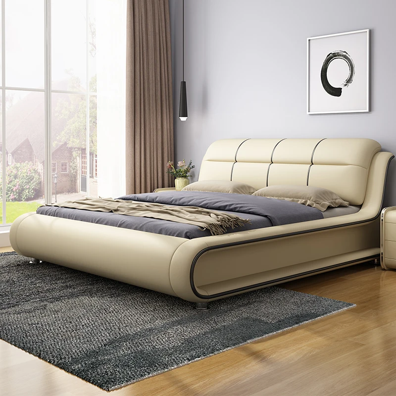 Factory Bett Leather Velvet Headboard Upholstered Ottoman Gas Lift Storage Wood Platform Sleep Bed and Mattress Set Wooden Bed