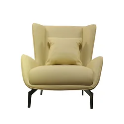 Linen Covered Living Room Leisure Chair Modern Upholstered Italian Office Chairs  Comfortable And Durable Leisure Arm Chair