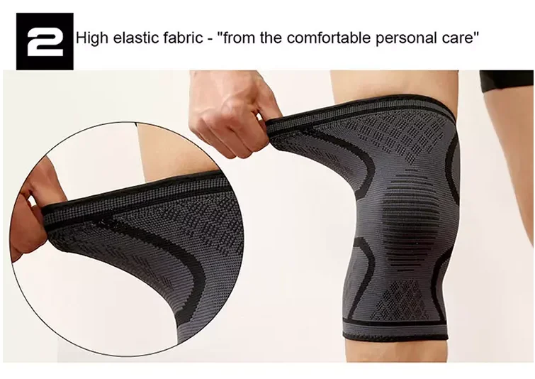 OLLAS Non-slip adjustable Elasticity Breathable Neoprene Knee Support Brace with Silicone Dots