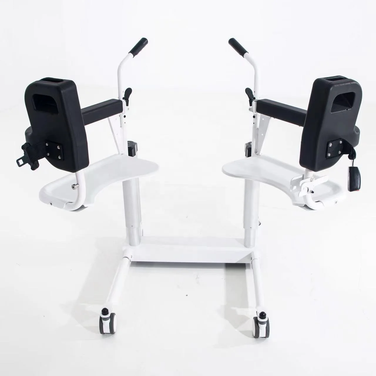 Waterproof dual motor wheelchair shower commode electric lifting patient transfer wheel bath chairs for disabled handicaps