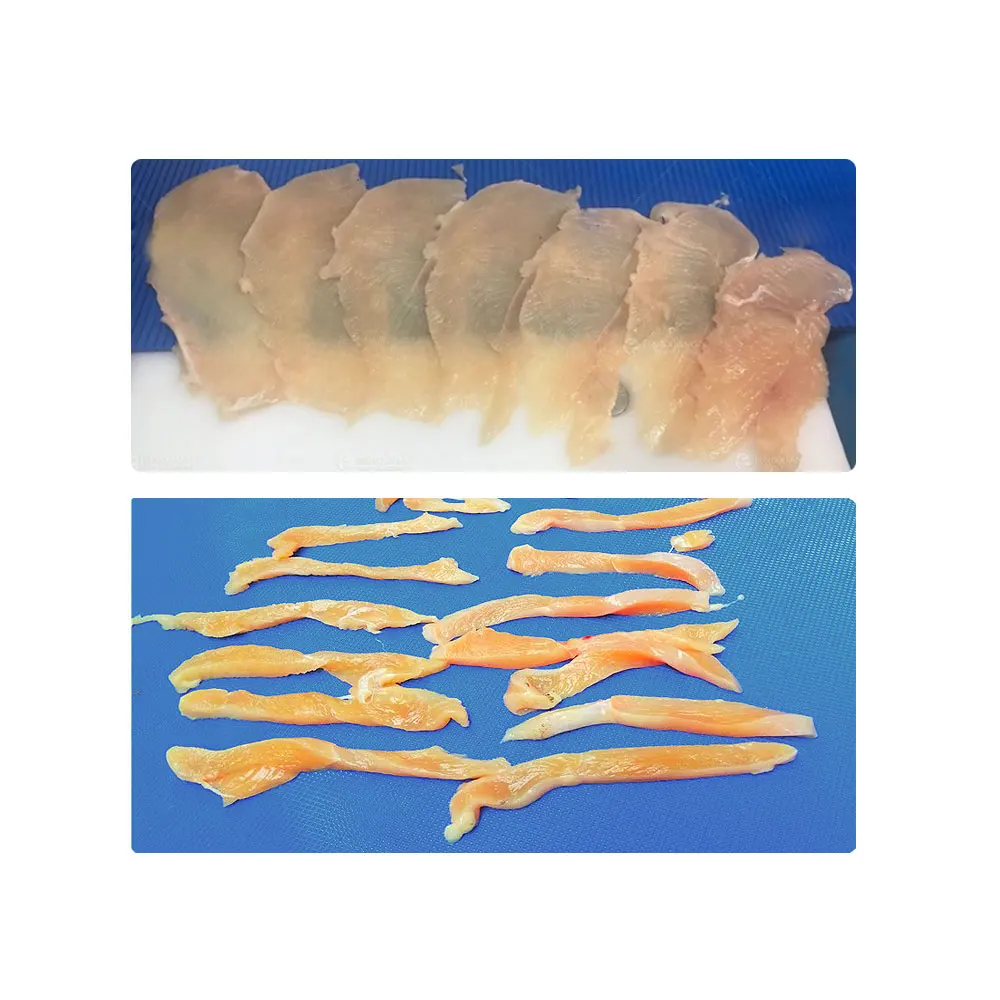 Automatic Haslet Cutter Slicer Raw Pork Fillet Strip Shredding Fresh Beef Chicken Meat Cutting Machine Price