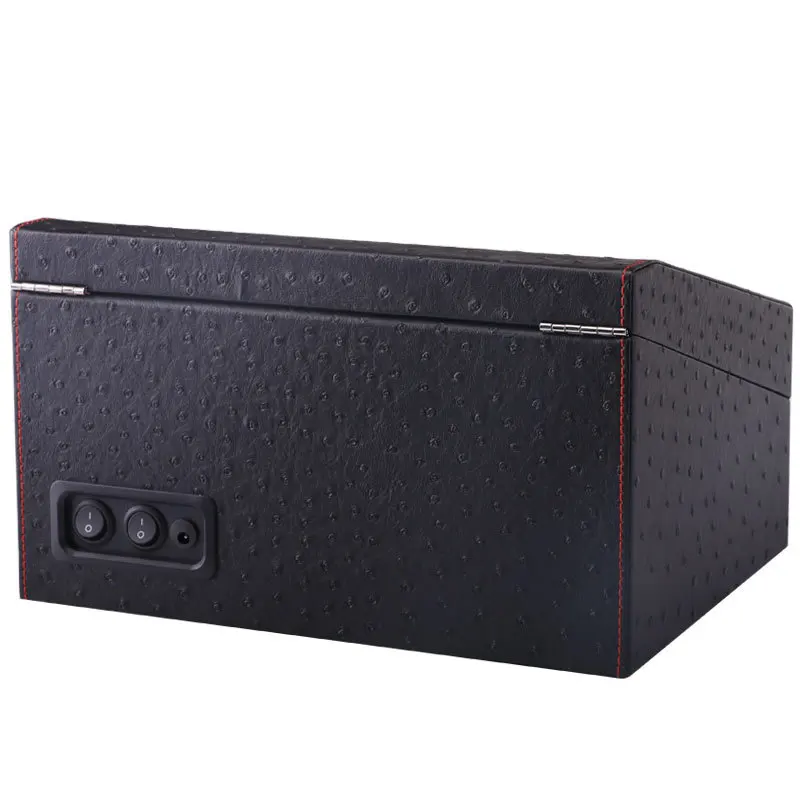 Ostrich skin pattern double head 4 + 6 motor box mechanical watch shaker